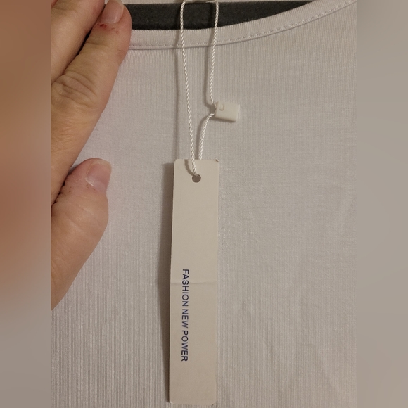 QIXING Short Sleeve Top Plus Size XXL Color White lace bottom - Picture 4 of 6